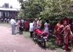 Students and guardians outside an engineering entrance exam centre in Howrah