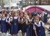 School girls in uniform walking together in Mumbai, representing students applying for NSP scholarships